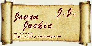 Jovan Jockić vizit kartica